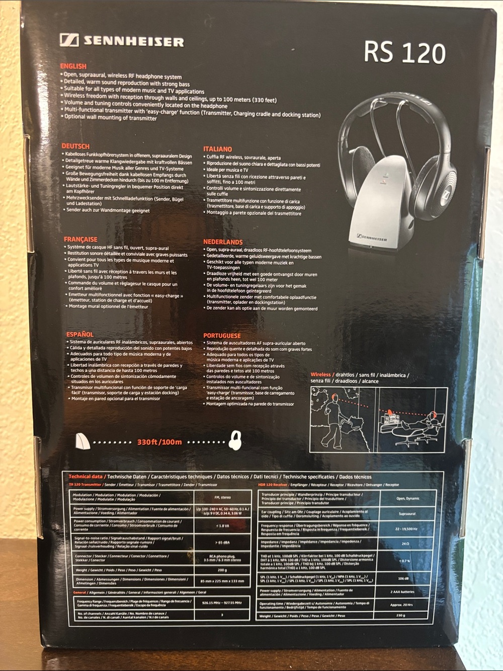 Sennheiser TV Listening RS 120 Wireless Headphones - Black and Silver - Picture 7 of 7